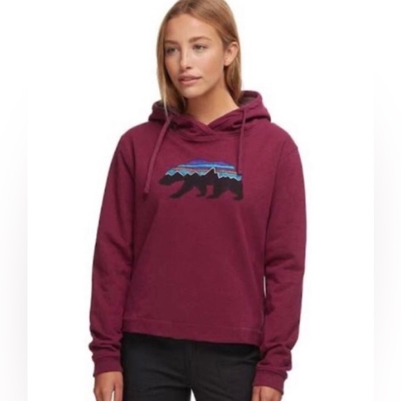 Patagonia | Tops | Patagonia Fritz Roy Bear Uprisal Hoody Xs Burgundy  Excellent Condition | Poshmark